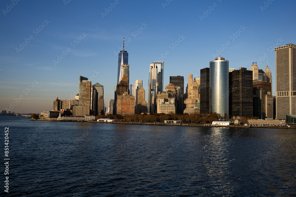 Obraz premium New York, United States. New York city skyline in Midtown Manhattan. USA, NYC, NY, Manhattan. American big city. Manhattan skyline. New York from New Jersey.