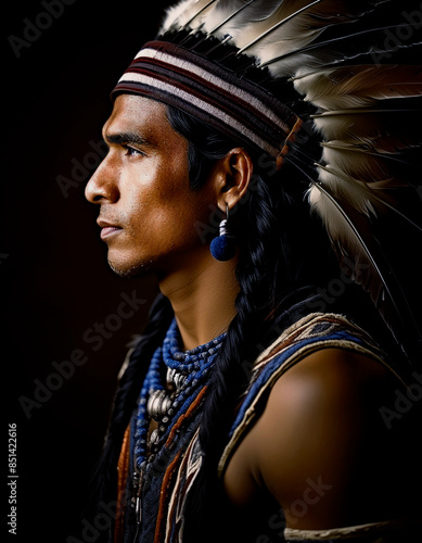 Retrato de un indio nativo de América del norte photo