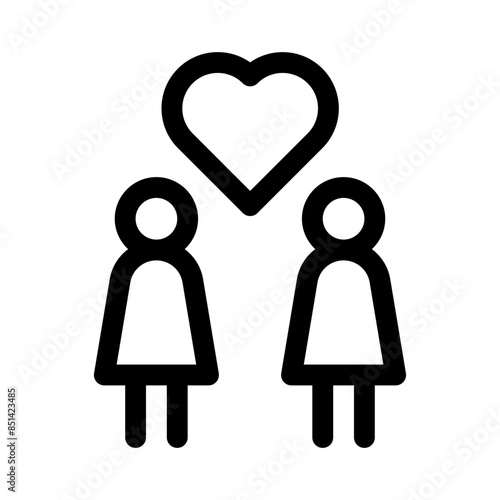 lesbian line icon