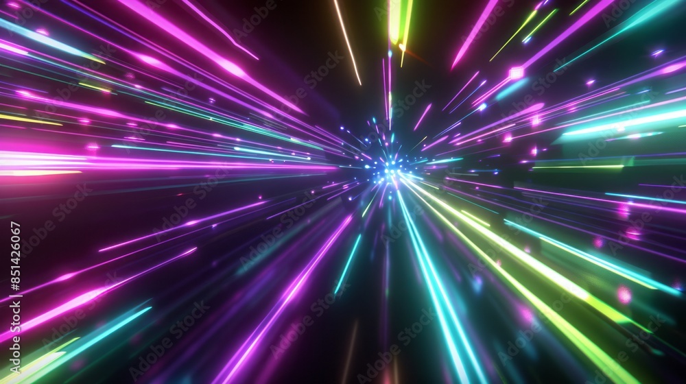 A futuristic background with neon light streaks and colorful lines, creating an atmosphere of energy and movement A futuristic background with neon light streaks and colorful lines, creating an atmosphere of energy and movement