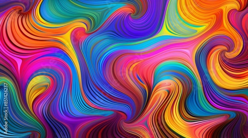 a vibrant psychedelic background with multicolored wavy lines, featuring bold, irregular, and contrasting colors that create a trippy