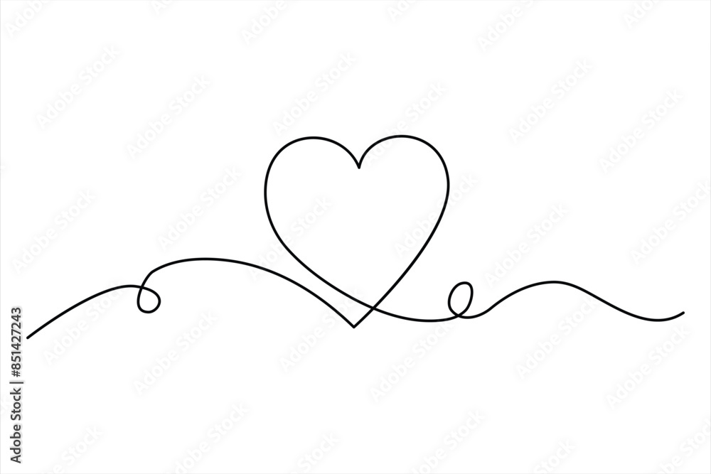 Heart continuous one line art drawing color shape Love sign outline Vector illustration Heart continuous one line art drawing color shape Love sign outline Vector illustration