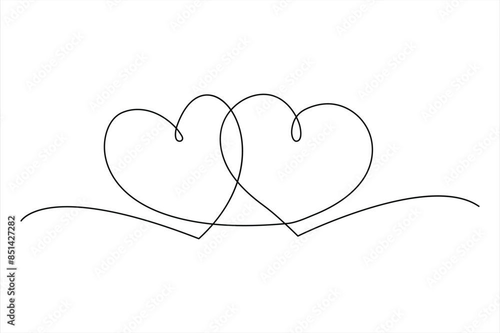 Heart continuous one line art drawing color shape Love sign outline Vector illustration Heart continuous one line art drawing color shape Love sign outline Vector illustration