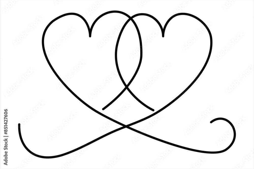 Heart continuous one line art drawing color shape Love sign outline Vector illustration Heart continuous one line art drawing color shape Love sign outline Vector illustration