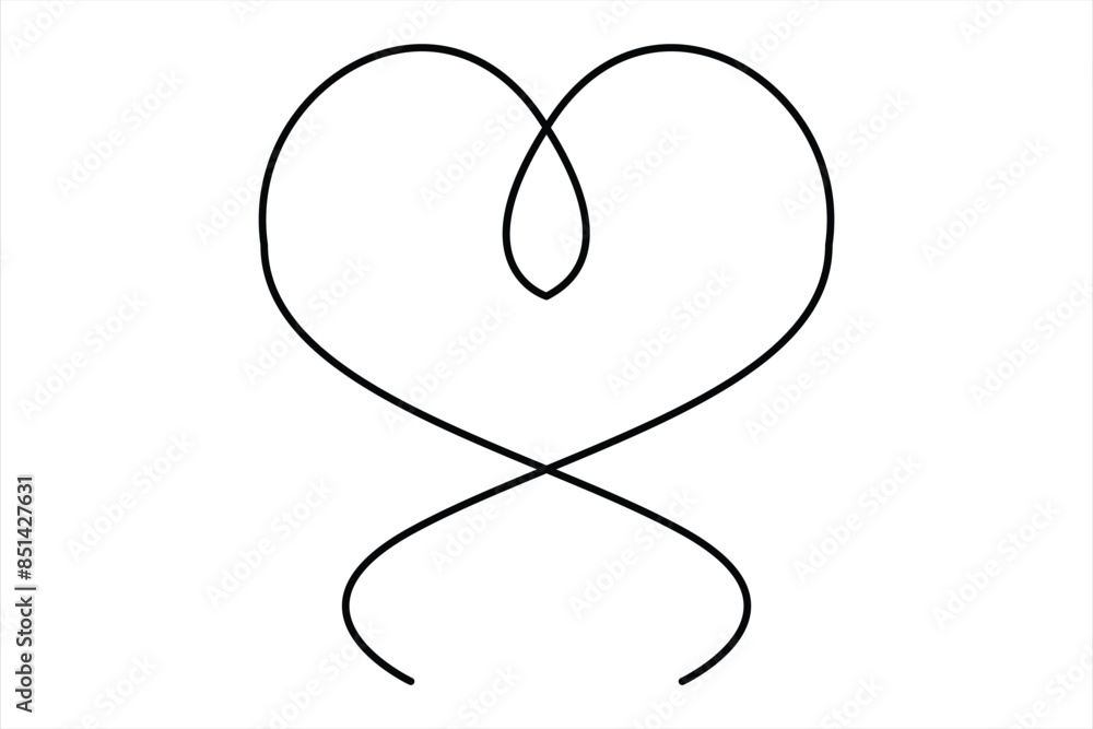 Heart continuous one line art drawing color shape Love sign outline Vector illustration Heart continuous one line art drawing color shape Love sign outline Vector illustration