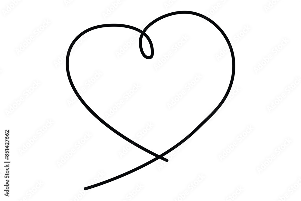 Heart continuous one line art drawing color shape Love sign outline Vector illustration Heart continuous one line art drawing color shape Love sign outline Vector illustration