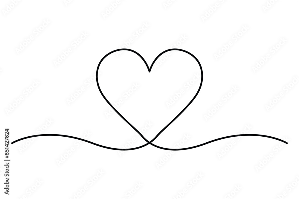 Heart continuous one line art drawing color shape Love sign outline Vector illustration Heart continuous one line art drawing color shape Love sign outline Vector illustration