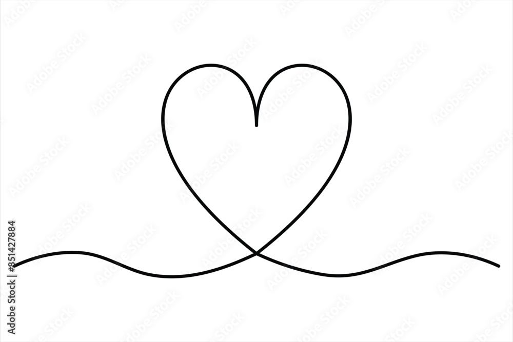 Heart continuous one line art drawing color shape Love sign outline Vector illustration Heart continuous one line art drawing color shape Love sign outline Vector illustration