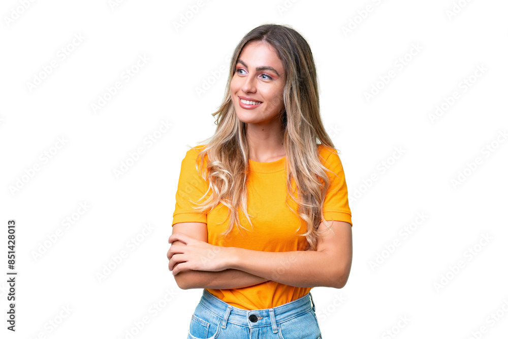 Young Uruguayan woman over isolated background looking to the side Young Uruguayan woman over isolated background looking to the side
