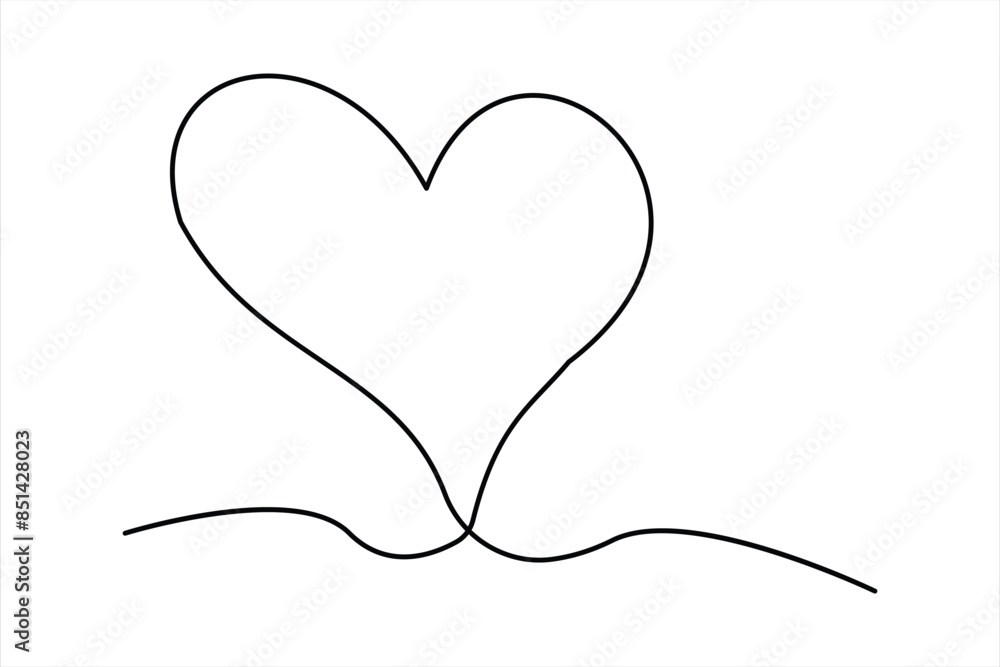 Heart continuous one line art drawing color shape Love sign outline Vector illustration Heart continuous one line art drawing color shape Love sign outline Vector illustration