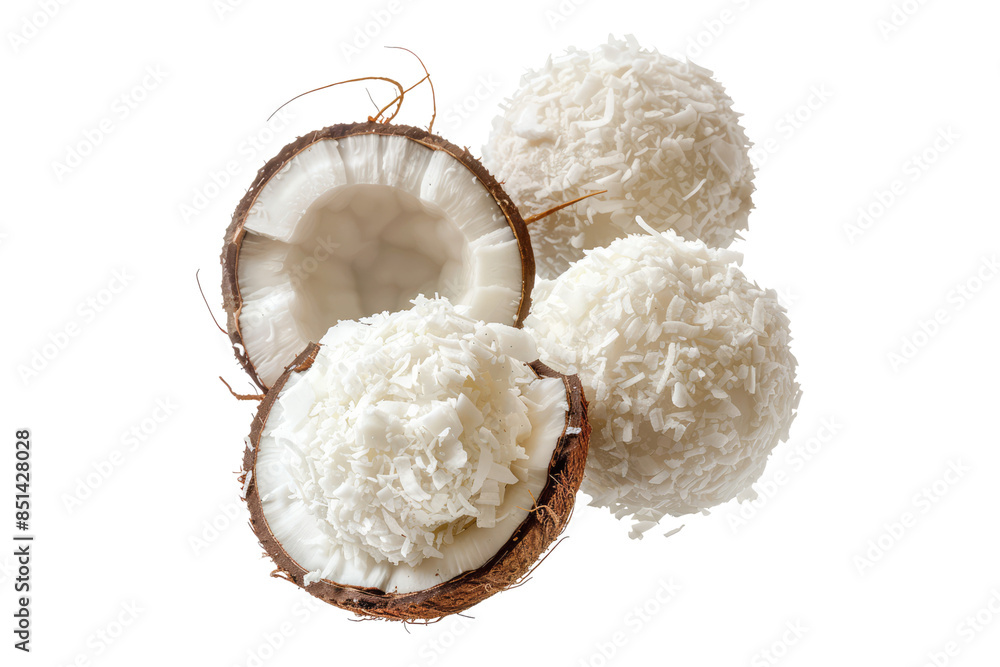 Luscious coconut sweets isolated on transparent background Luscious coconut sweets isolated on transparent background