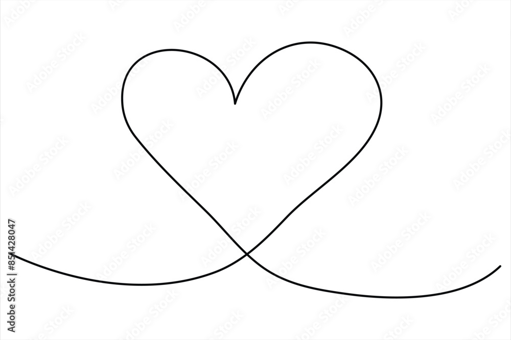 Heart continuous one line art drawing color shape Love sign outline Vector illustration Heart continuous one line art drawing color shape Love sign outline Vector illustration