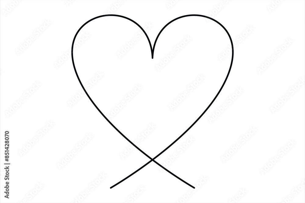 Heart continuous one line art drawing color shape Love sign outline Vector illustration Heart continuous one line art drawing color shape Love sign outline Vector illustration