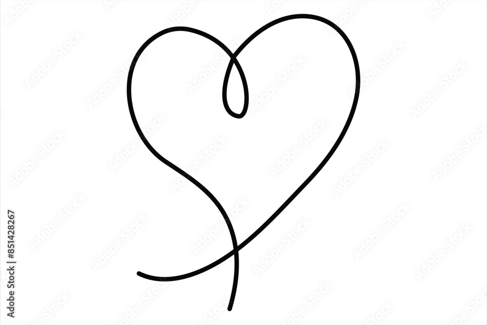 Heart continuous one line art drawing color shape Love sign outline Vector illustration Heart continuous one line art drawing color shape Love sign outline Vector illustration