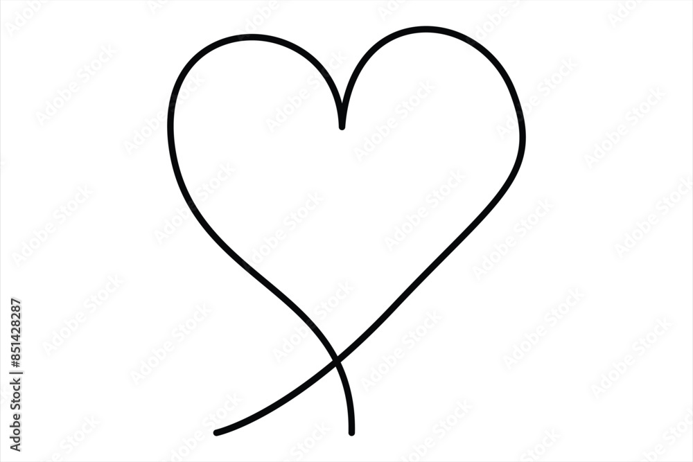 Heart continuous one line art drawing color shape Love sign outline Vector illustration Heart continuous one line art drawing color shape Love sign outline Vector illustration
