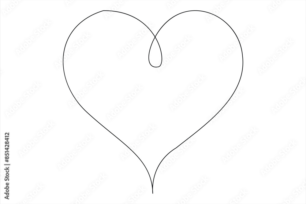 Heart continuous one line art drawing color shape Love sign outline Vector illustration Heart continuous one line art drawing color shape Love sign outline Vector illustration