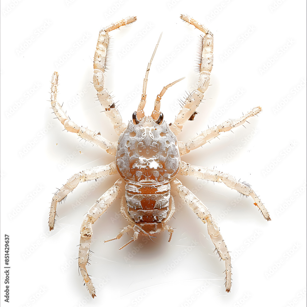 Mite top view isolated on white background Mite top view isolated on white background