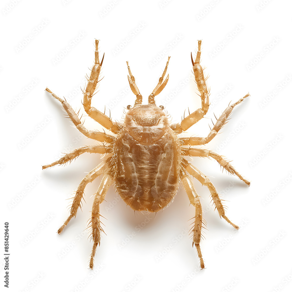 Mite top view isolated on white background Mite top view isolated on white background