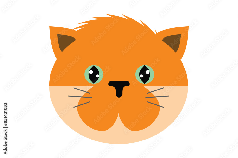 Cute Cat Flat Sticker Design Cute Cat Flat Sticker Design