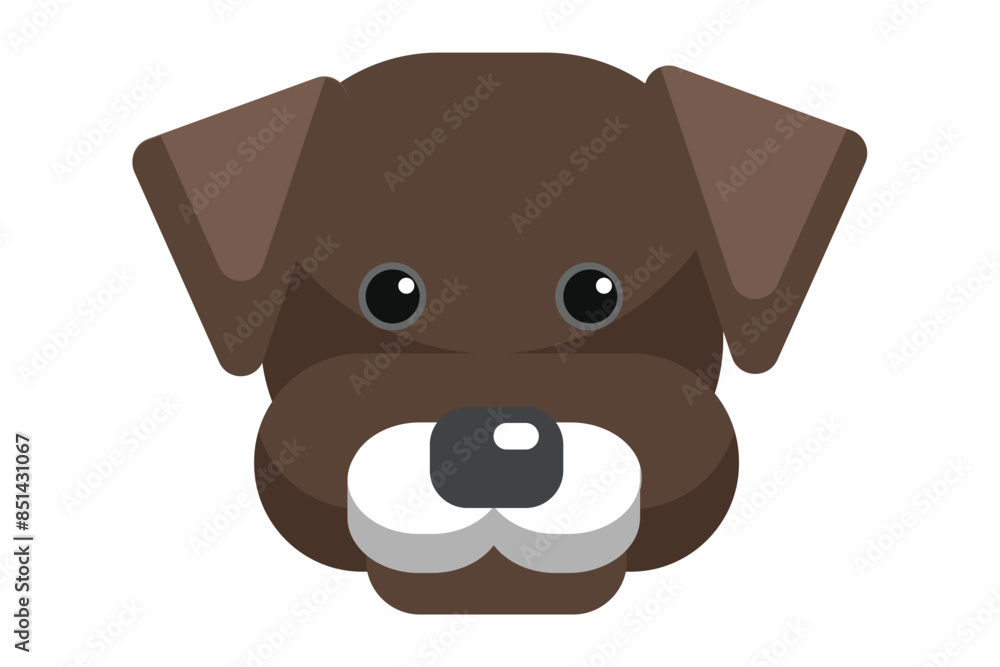 Cute Dog Flat Sticker Design