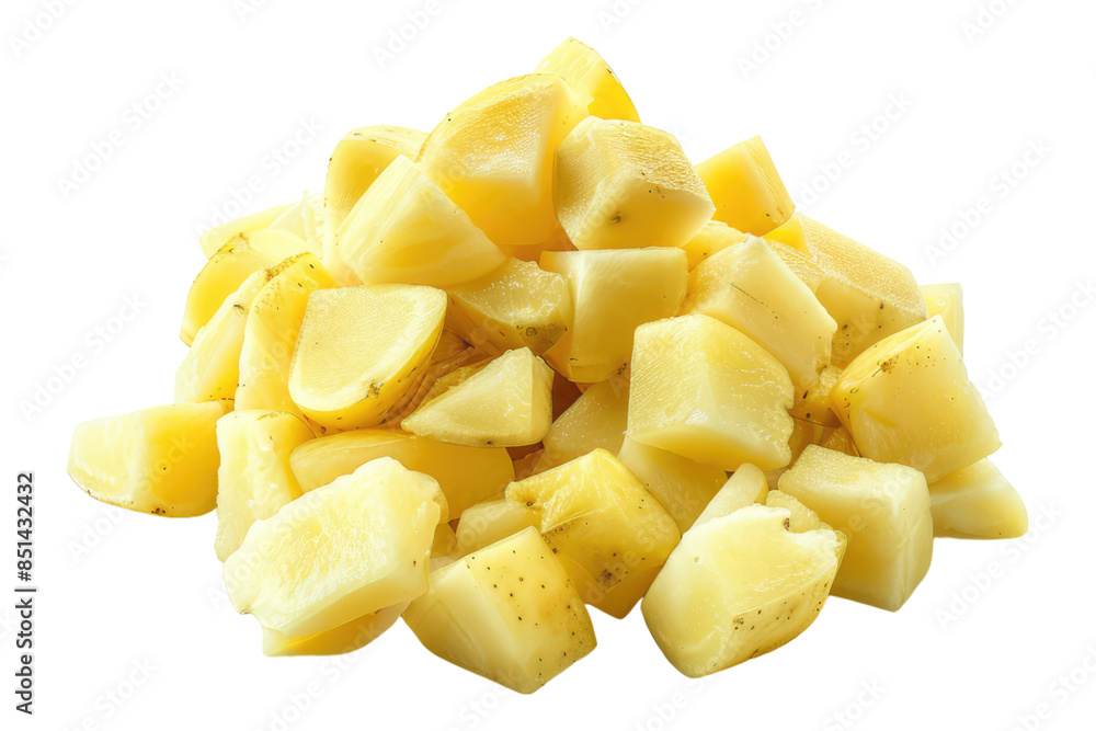 Potato chunks isolated on transparent background Potato chunks isolated on transparent background