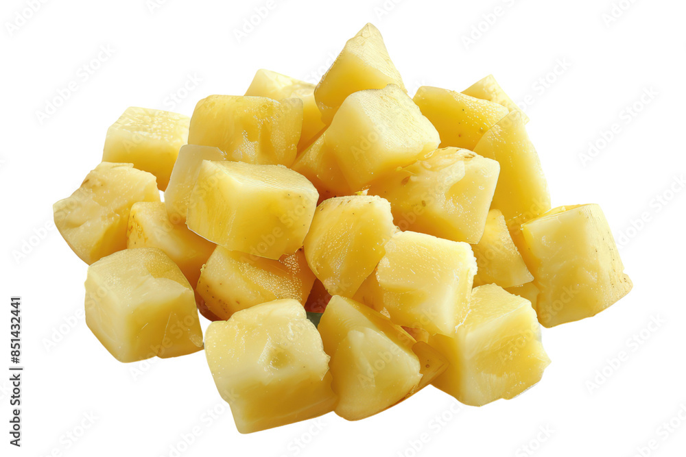Potato chunks isolated on transparent background Potato chunks isolated on transparent background