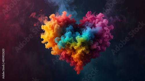 art colorful flow heart