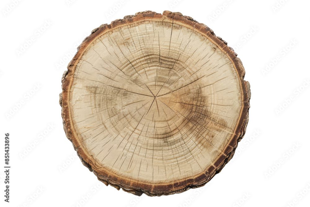 Fototapeta premium Tree slice circle sign isolated on transparent background
