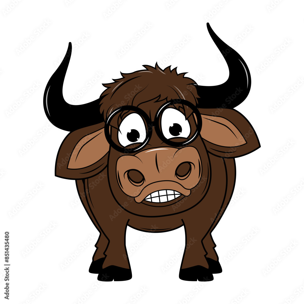 Obraz premium Cute Cartoon Bull