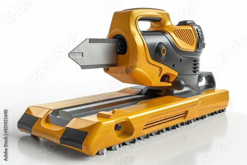 A cordless planer with a highefficiency motor and precision control, white background photo
