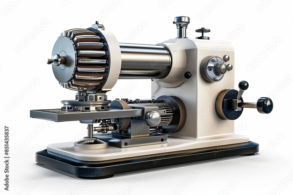 Fototapeta premium A variable speed bench grinder with a sturdy base and builtin work light, white background