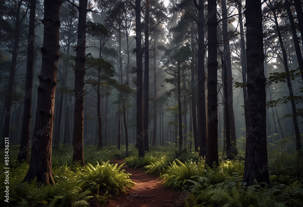 Beautiful panorama of a North American forest. Beautiful panorama of a North American forest.