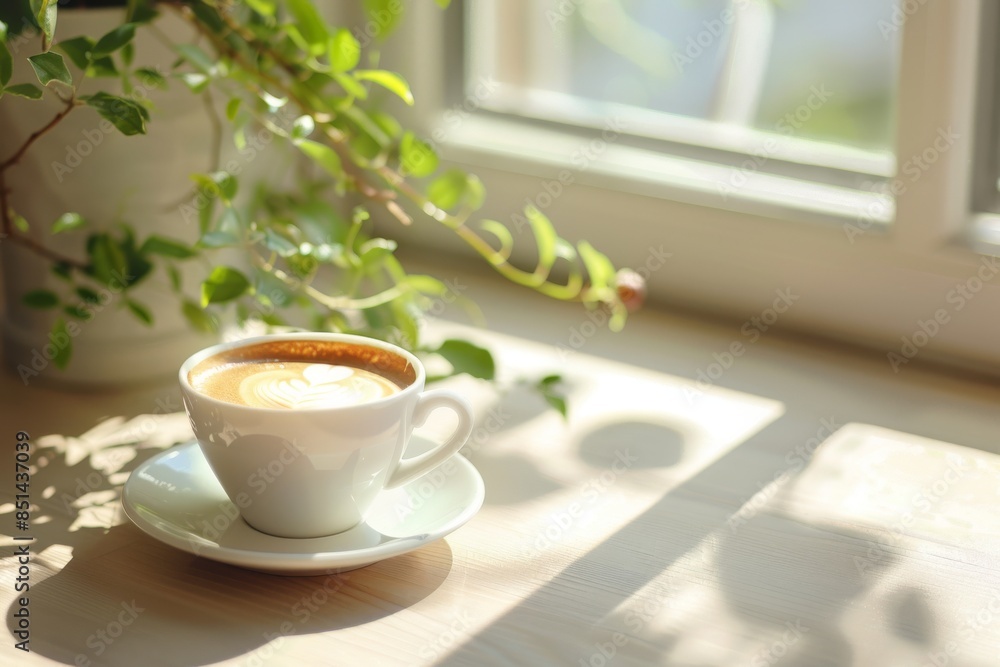 Cozy Coffee Break Setup. Warm and inviting coffee drinking scenario concept Cozy Coffee Break Setup. Warm and inviting coffee drinking scenario concept
