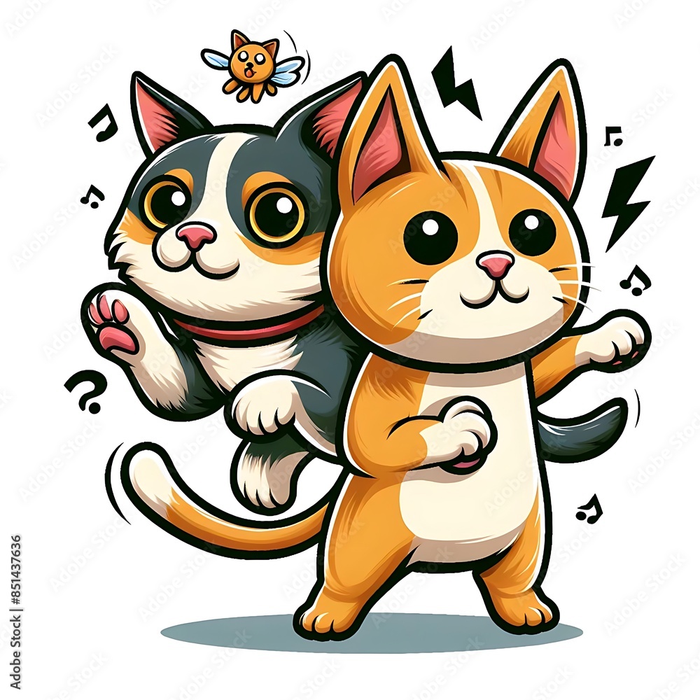 A cartoon of a cat design graphic carrying a cat design graphic unique creative. A cartoon of a cat design graphic carrying a cat design graphic unique creative.
