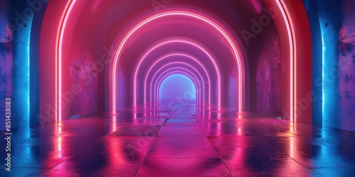 Neon Archway Tunnel