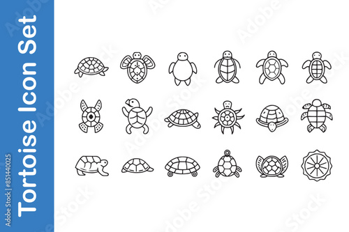 Tortoise line icon with editable vector collections.