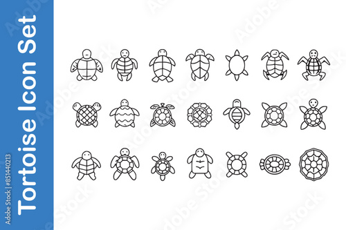 Tortoise line icon with editable vector collections.
