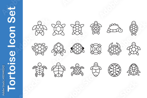 Tortoise line icon with editable vector collections.