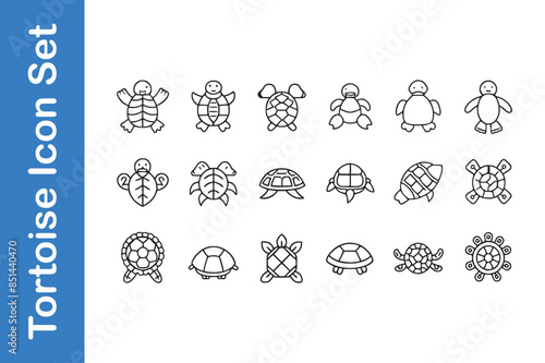 Tortoise line icon with editable vector collections.