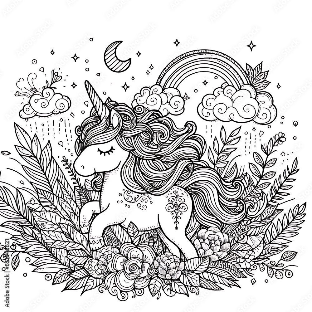 A black and white drawing of a unicorn coloring page design colours drawing graphic optimized accessible eyecatching. A black and white drawing of a unicorn coloring page design colours drawing graphic optimized accessible eyecatching.