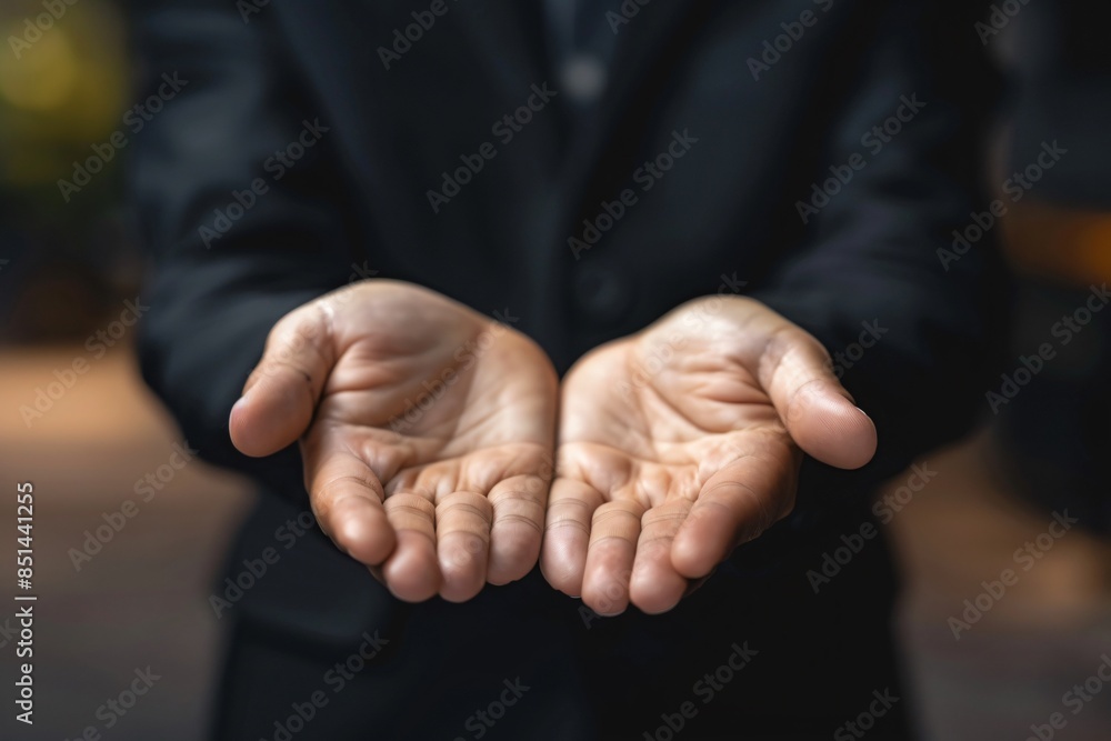 Businessman's Outstretched Hands Businessman's Outstretched Hands