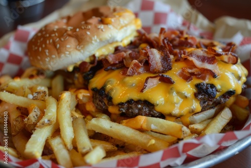 Irresistible Crispy French Fries. Tempting fast food concept photo