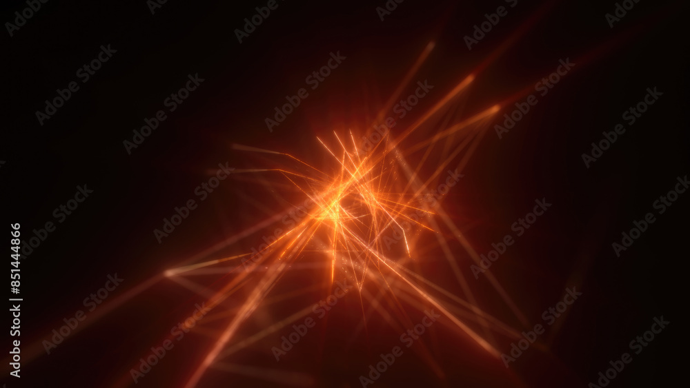 Abstract bright yellow glowing background with flying neon star lines made of energy particles and light rays Abstract bright yellow glowing background with flying neon star lines made of energy particles and light rays