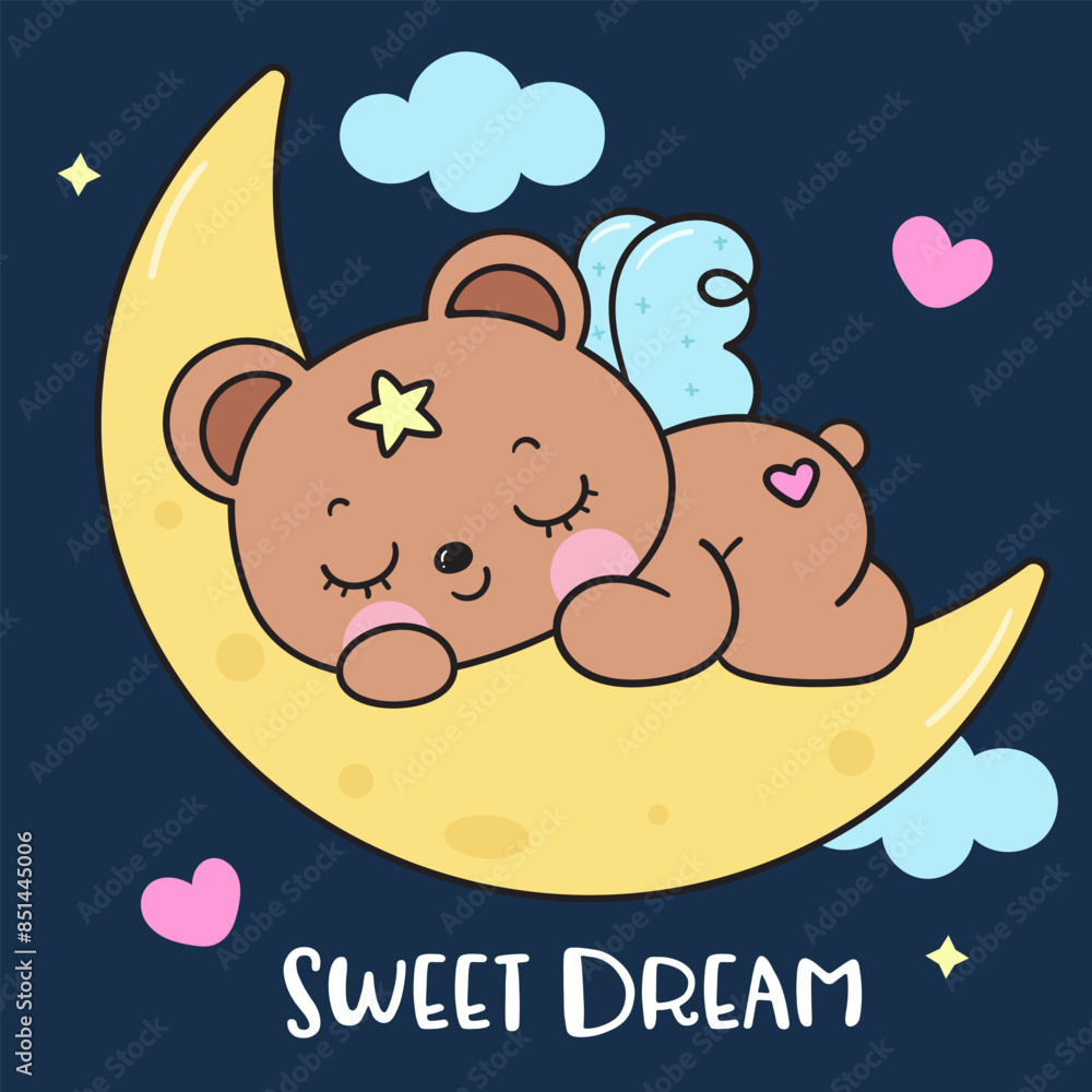 teddy bear sleep on moon night kawaii animal bedtime story teddy bear sleep on moon night kawaii animal bedtime story