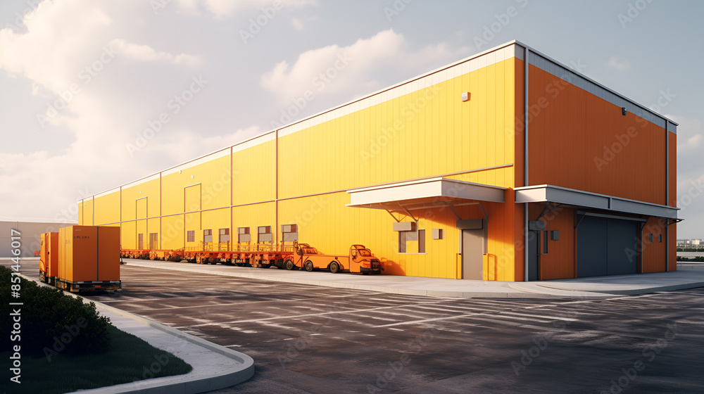 Modern logistics warehouse building structure.
Modern logistics warehouse building structure.