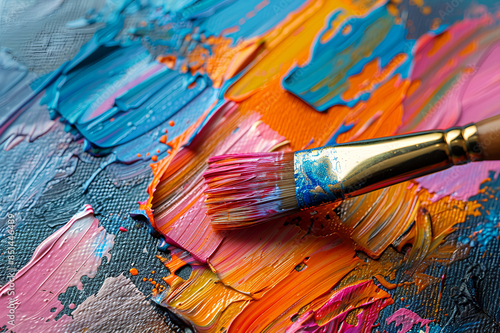 Fototapeta premium Oil painting. Abstract art background. Brush and palette.