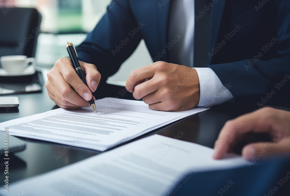 businessman signing a document businessman signing a document