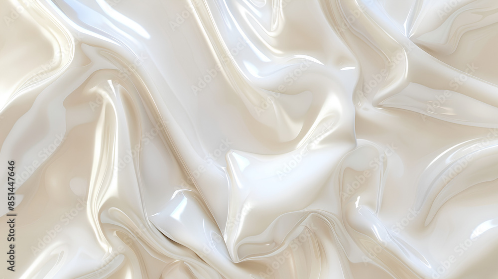 White cream background, smooth and shiny, with flowing silk fabric texture, creating an elegant atmosphere White cream background, smooth and shiny, with flowing silk fabric texture, creating an elegant atmosphere