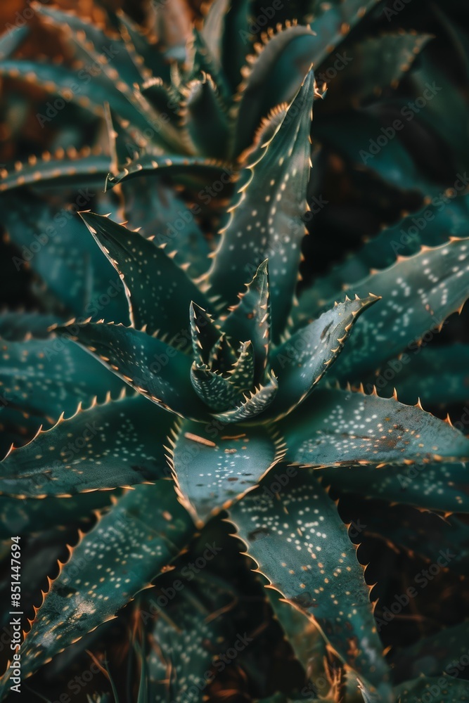 Spiny-leafed zebra aloe from above. Spiny-leafed zebra aloe from above.