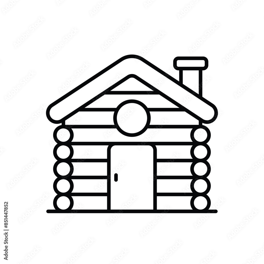 Christmas Cabin vector icon